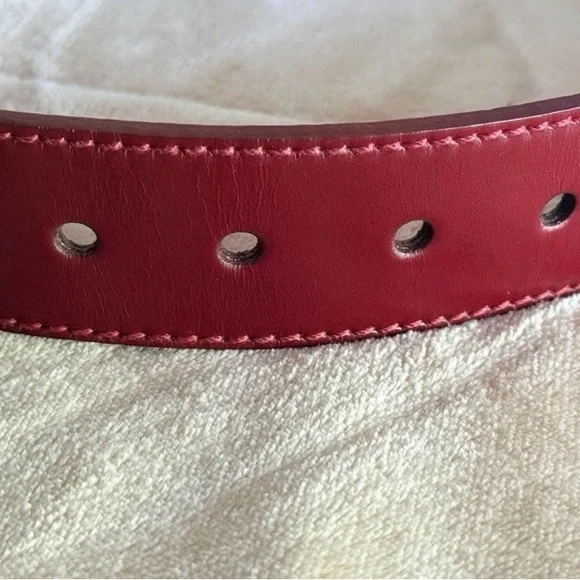 PRADA Red Leather Belt 1C 2289 95/38 Made In Italy Authentic - Picture 8 of 12